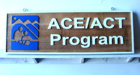 FA15587 - Carved Wood Sign for ACT Testing Program