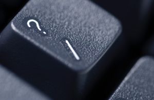 Question mark on keyboard
