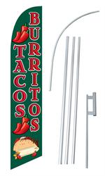 Tacos/Burritos Swooper/Feather Flag + Pole + Ground Spike