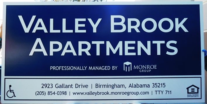 K20332 - Carved HDU Sign for the "Valley Brook" Apartments
