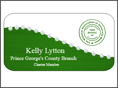 NAUW TWO TONE BLING NAME BADGE