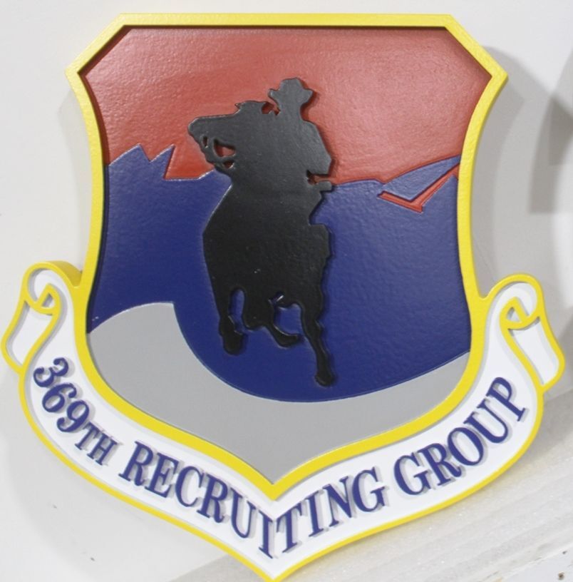 LP-8702A - Carved 2.5-D Multi-Level Plaque of the Crest of the 309th Recruiting Group