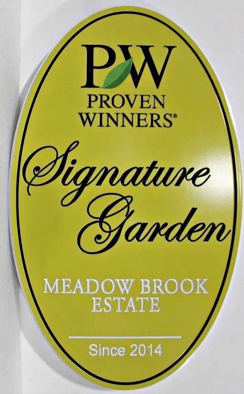 GA16528 - Carved High-Density-Urethane (HDU) Sign for "Signature Garden" at Meadow Brook Estate
