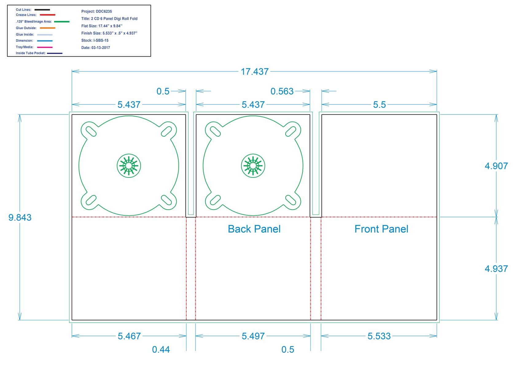 DDC6235 - 6 Panel Digi Two Trays Roll Fold