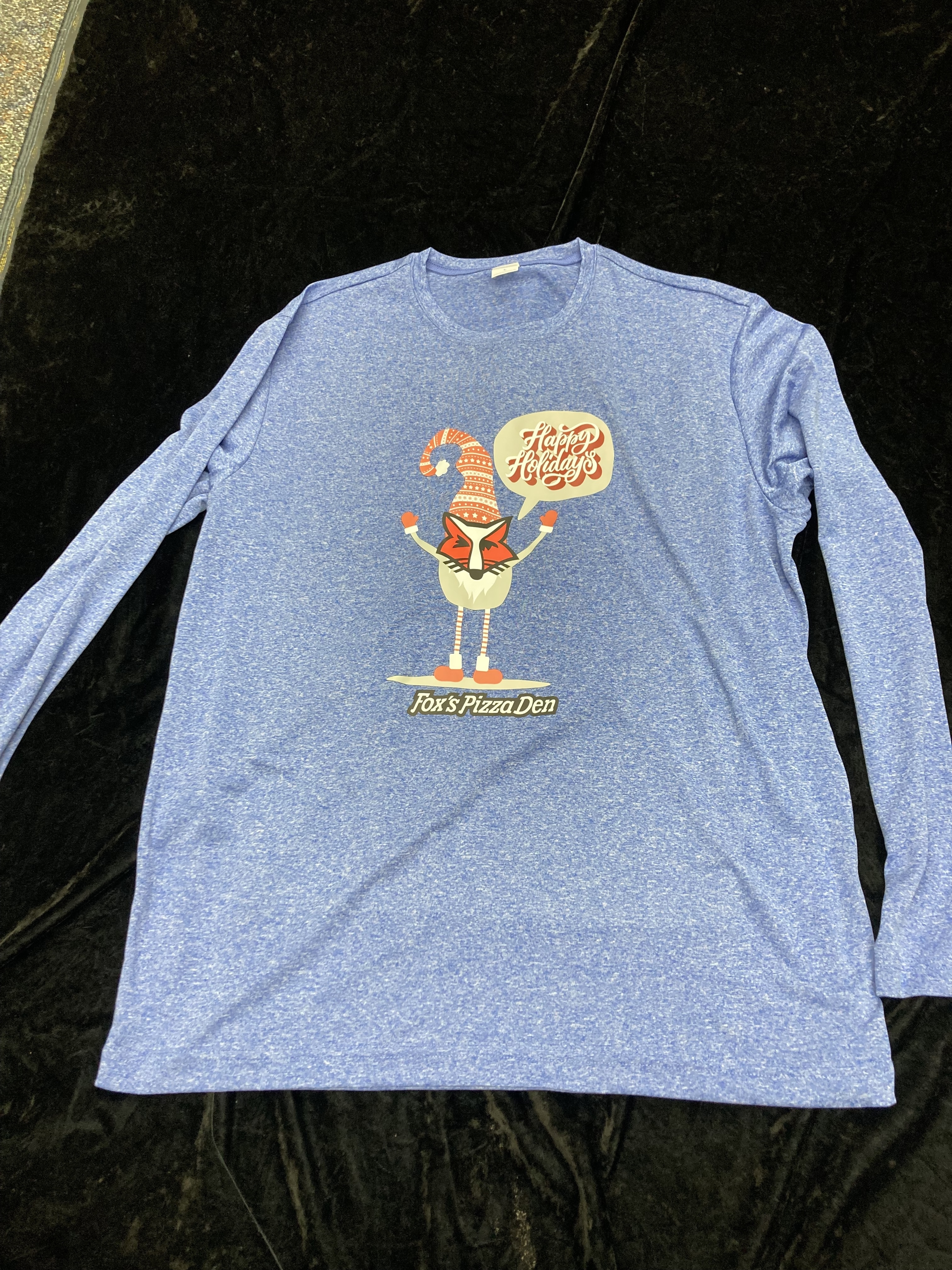 SALE 2024 Holiday Logo - Large Heather Blue Moisture-Wicking Long Sleeve Shirt