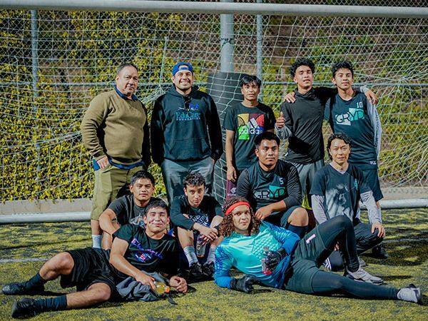 Youth represent the GRYD team during soccer games.