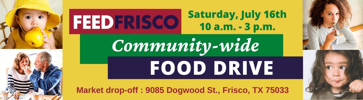 Frisco Family Services Communoty-wide Food Drive Banner