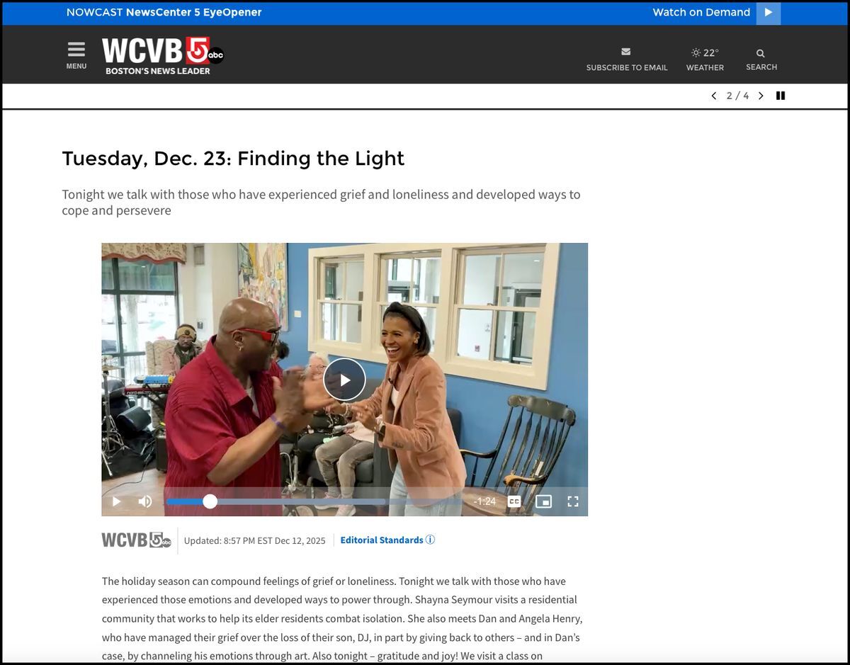 WCVBTV's Chronicle Features FriendshipWorks in a Segment on Ending