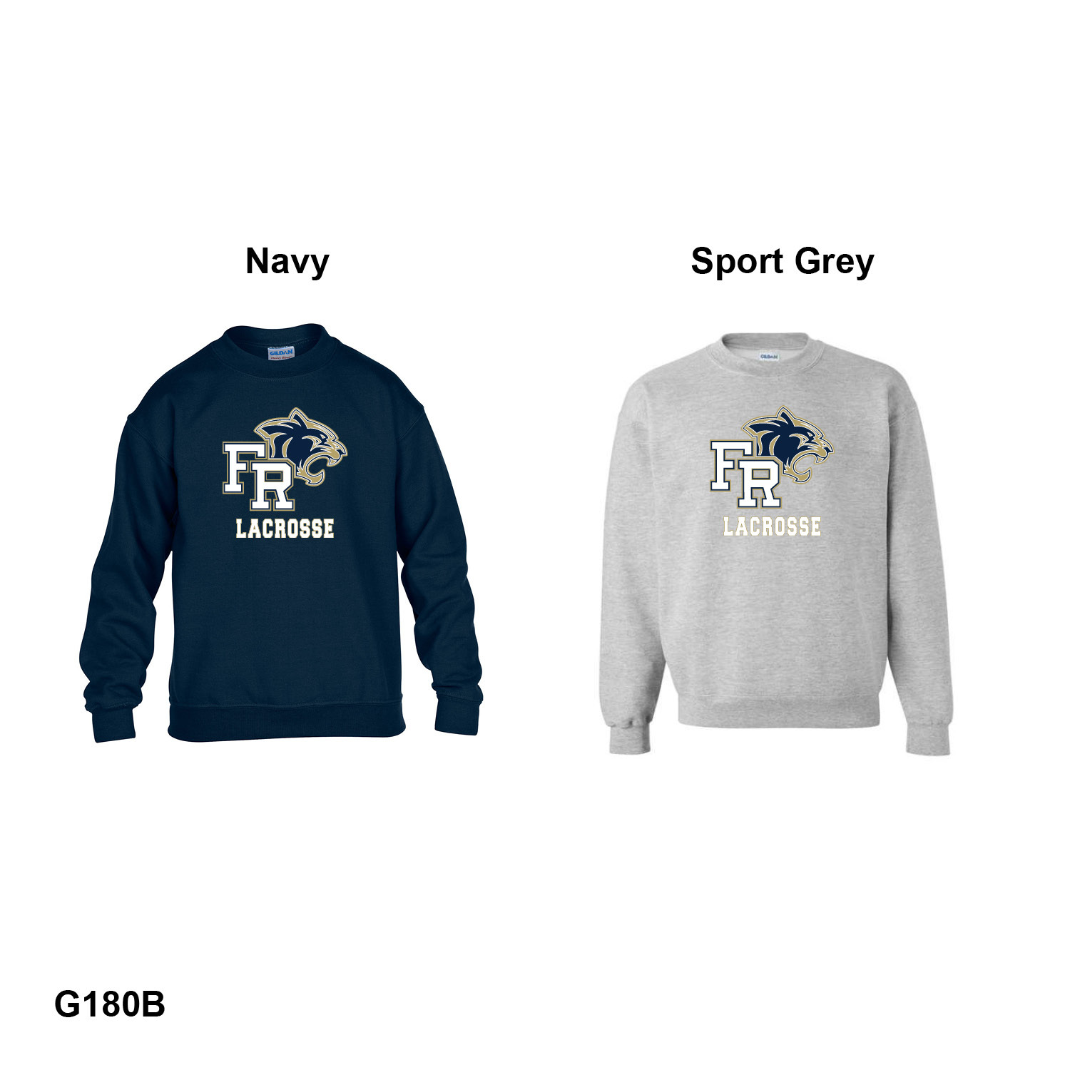 BOYS LACROSSE LOGO - Gildan Youth Heavy Blend™ Fleece Crew