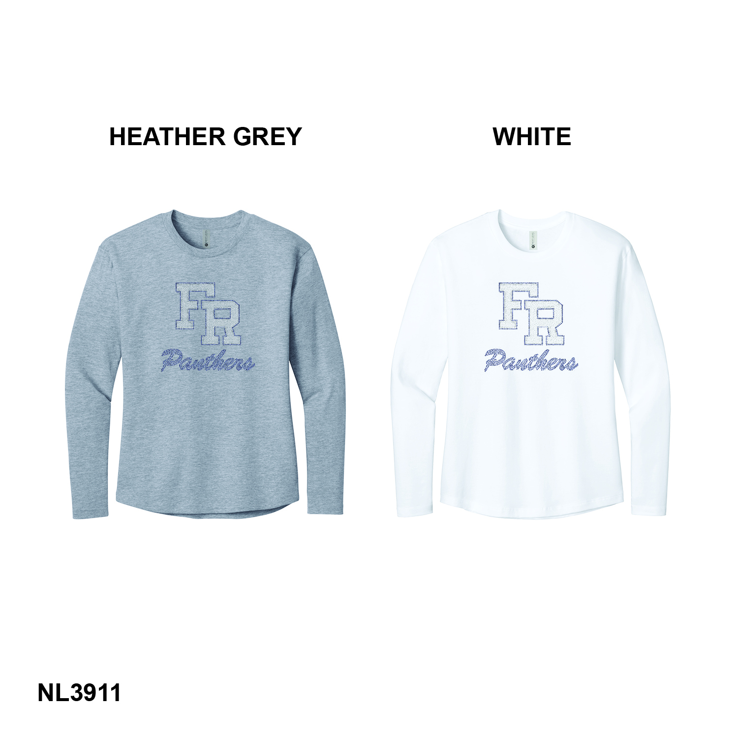 FR PANTHERS RHINESTONE LOGO - Next Level Apparel® Women’s Cotton Relaxed Long Sleeve Tee