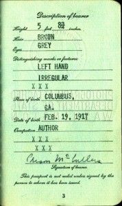 McCullers' passport