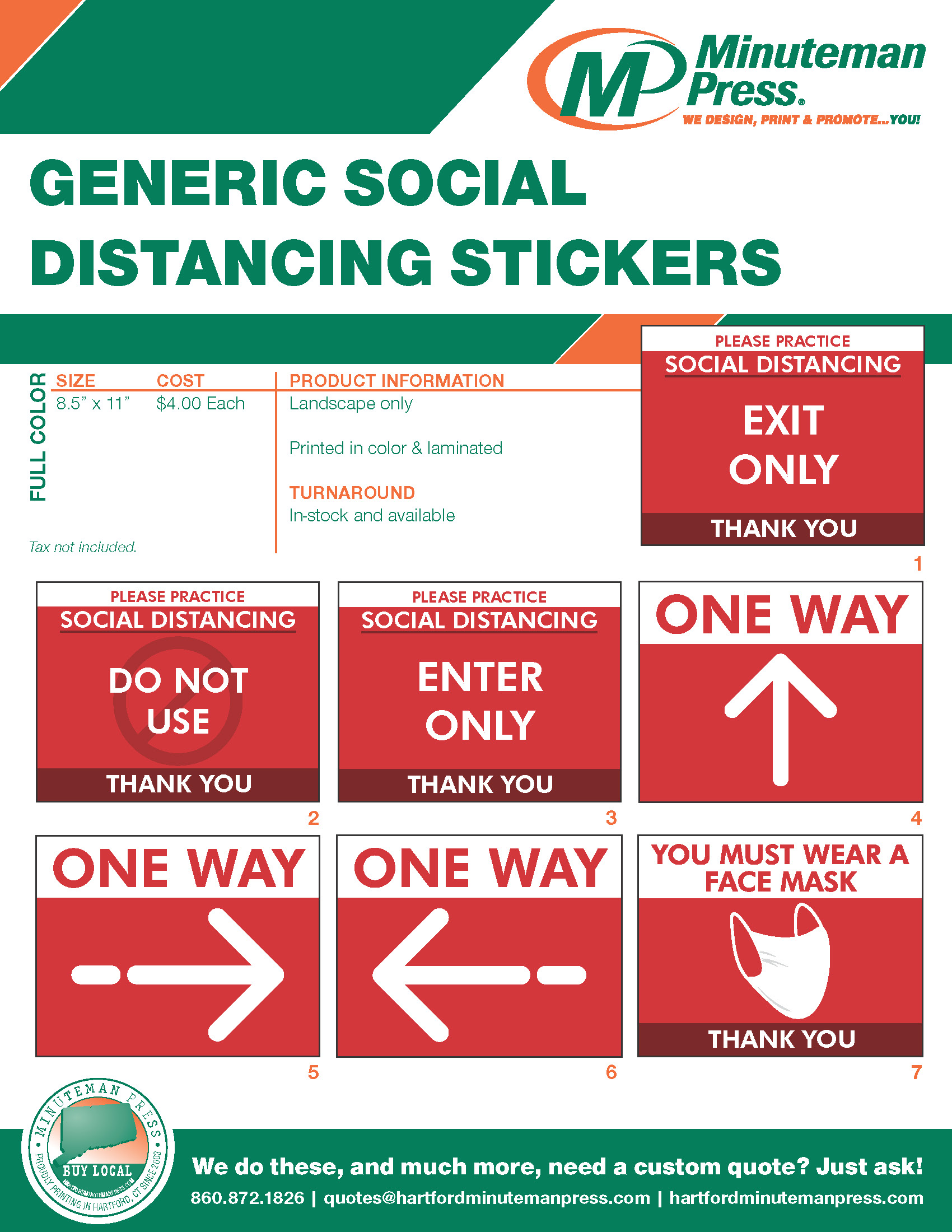 Generic Social Distance Labels 11x8.5