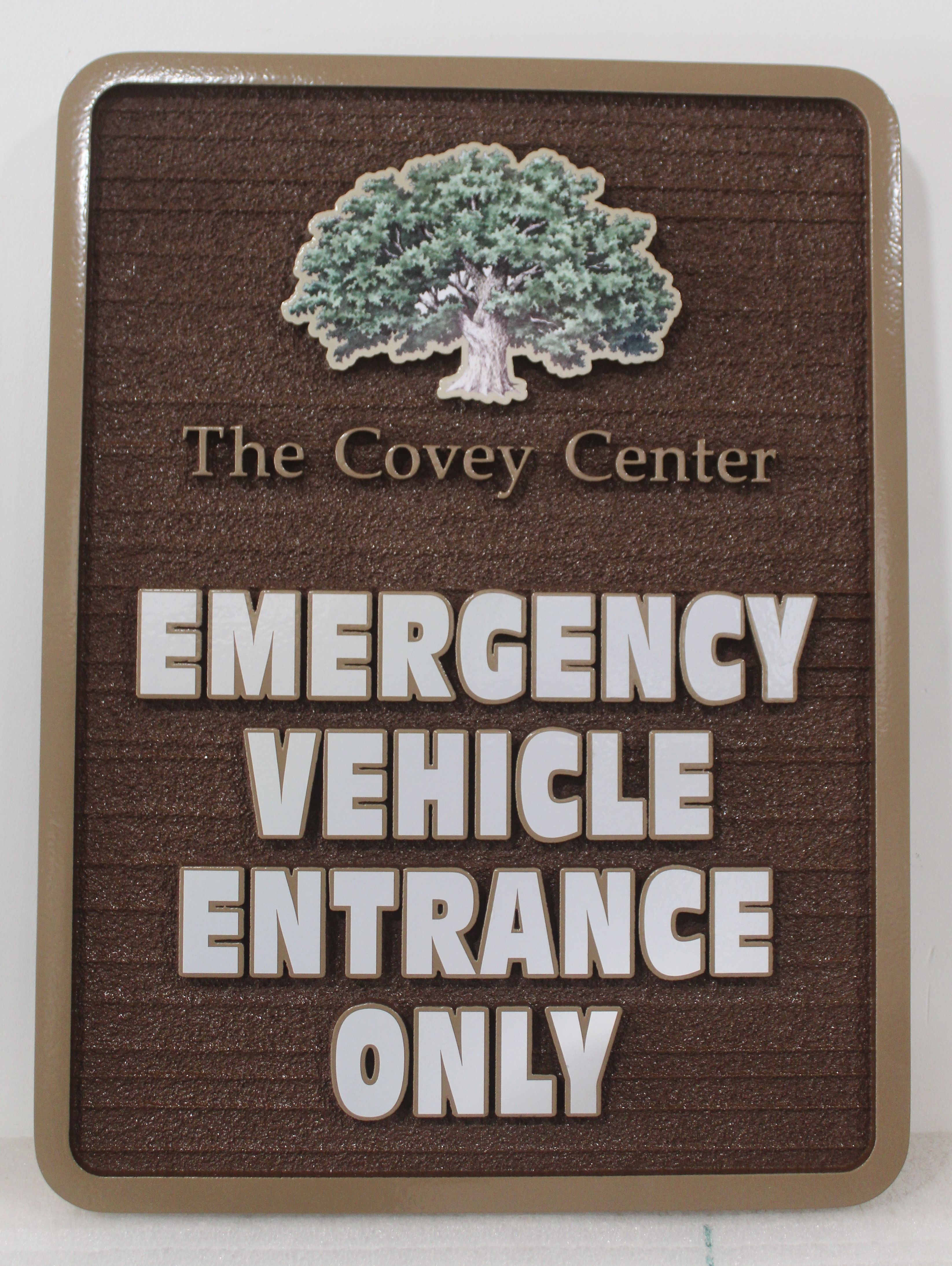 H17346 - Carved Sign for Emergency Vehicles Only