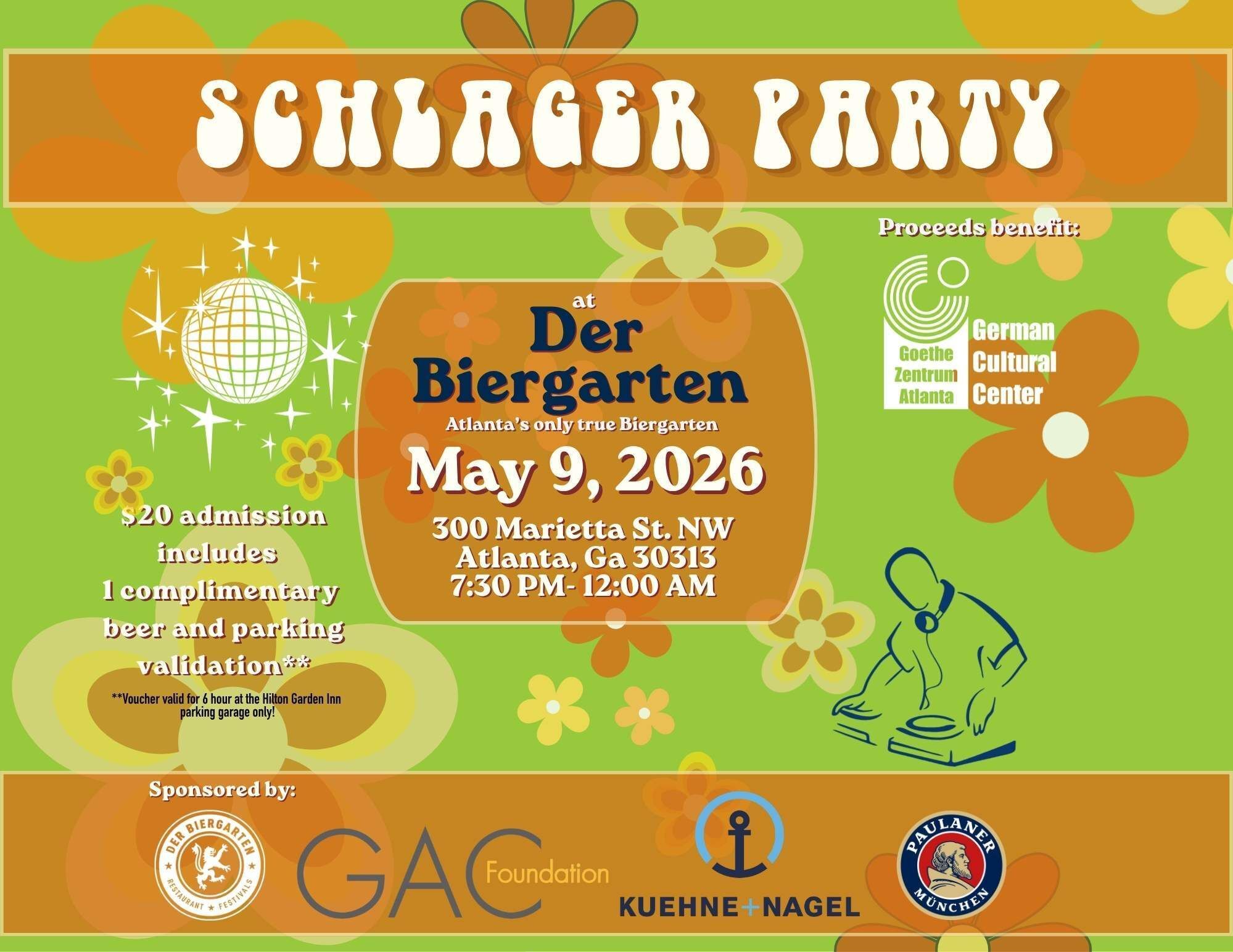 Schlagerparty at Der Biergarten on May 9th!