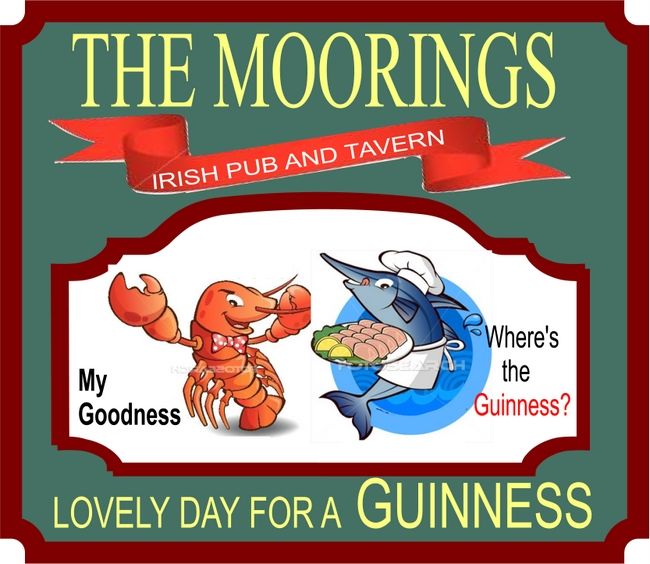RB27645 - Irish Pub and Tavern Sign, with Lobster, Fish and Guiness