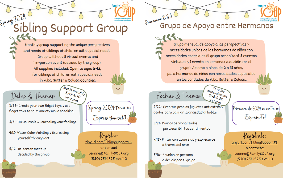 Sibling Support Group : Event Calendar : News Events : Family SOUP