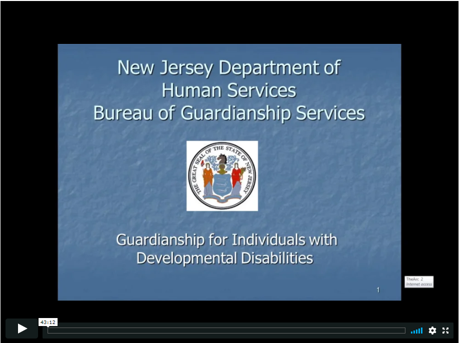 New Jersey Department of Human Services Bureau of Guardianship Services: An Overview of Guardianship