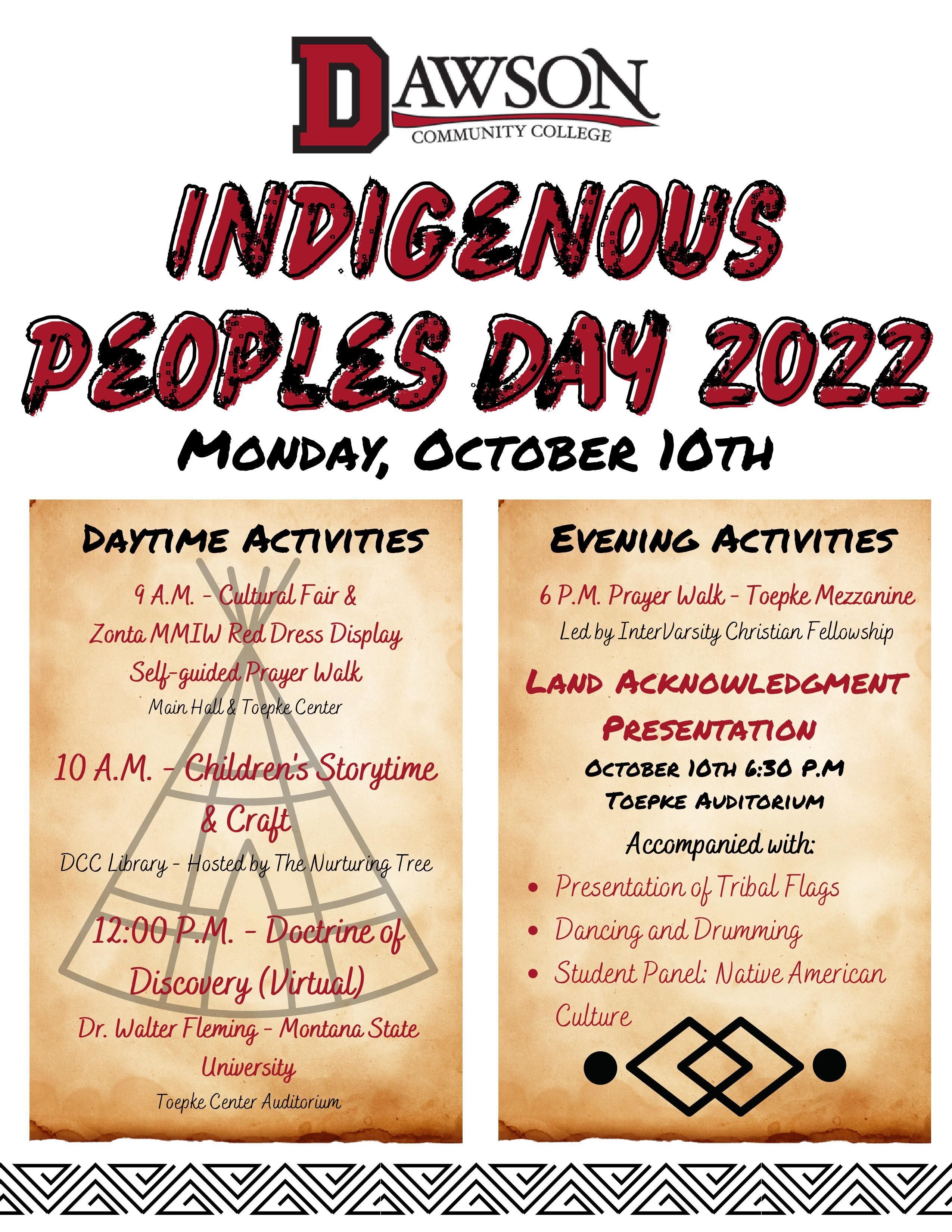 Indigenous Peoples’ Day at Dawson Community College