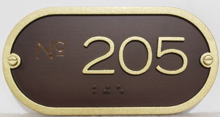 KA20913A - Precision Machined Aluminum Unit Number Sign for an Apartment Unit , with Raised Braille Dots 