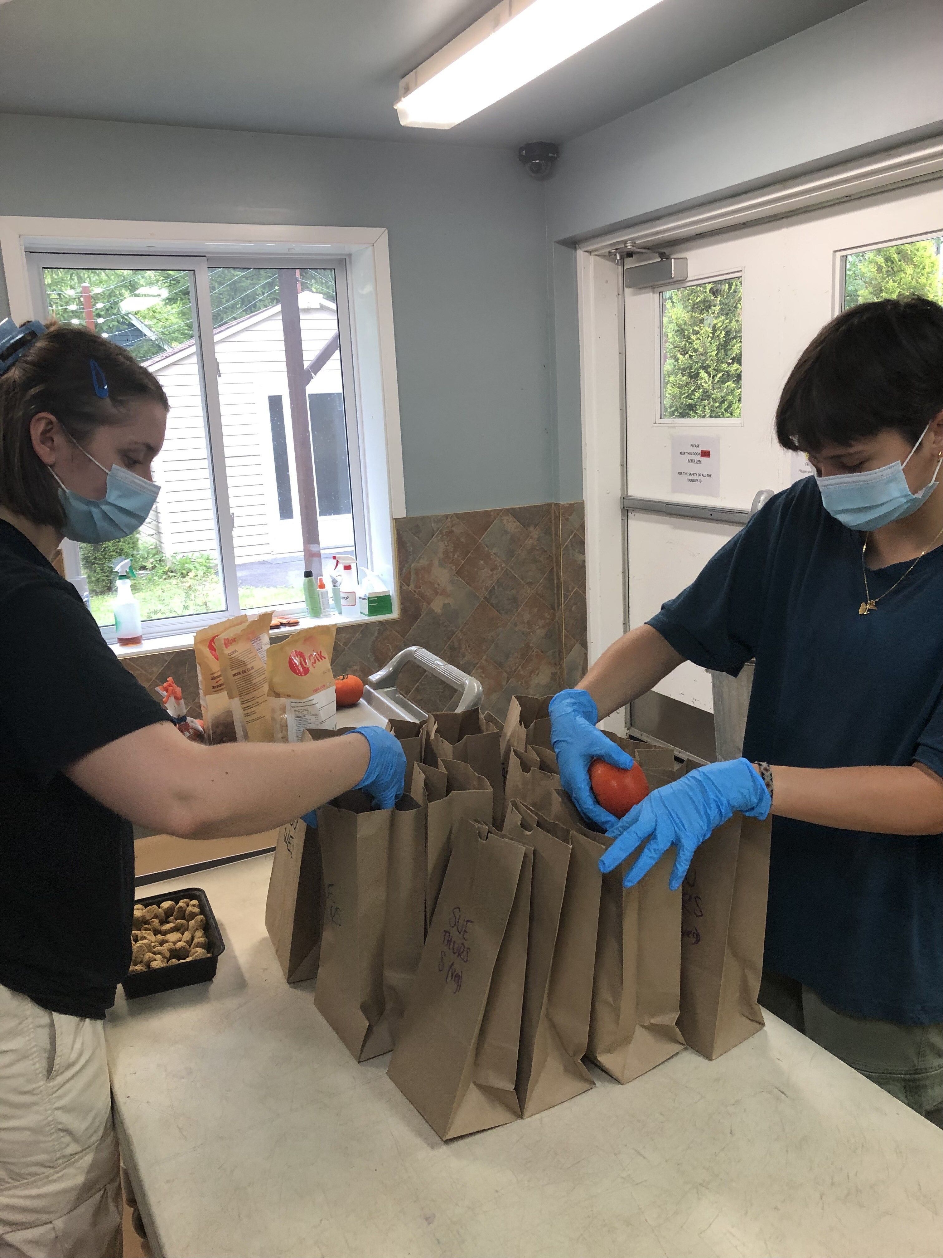 two people prepare enrichment