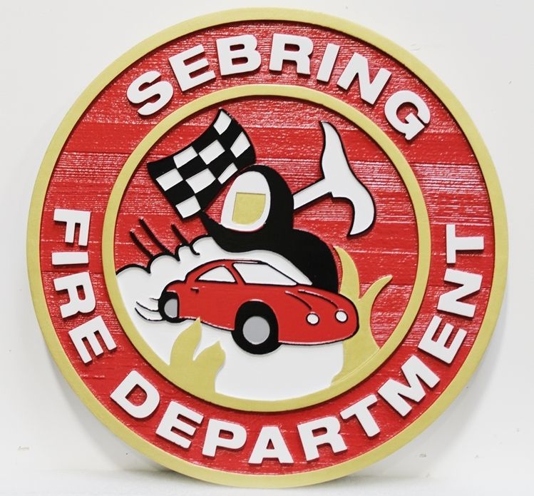 CB5550 - Sebring Fire Department Logo, Multi-level Raised-Relief 
