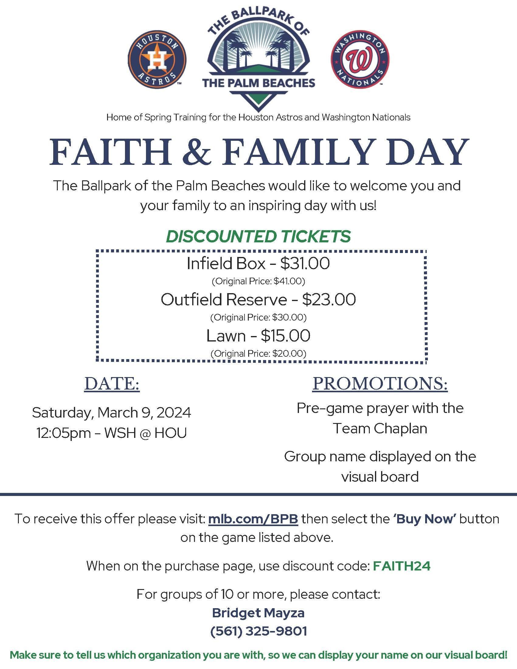 Faith and Family Day - Ballpark of the Palm Beaches