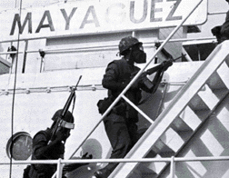 1975: Cambodian communists captured SS Mayaguez.