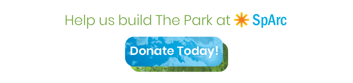 Blue and green rectangular graphic with text that reads Donate Today with a link to donate