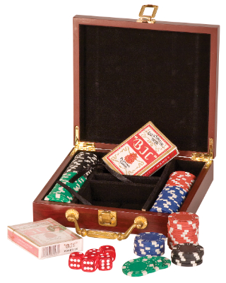 Rosewood Finish Full Poker Gift Set