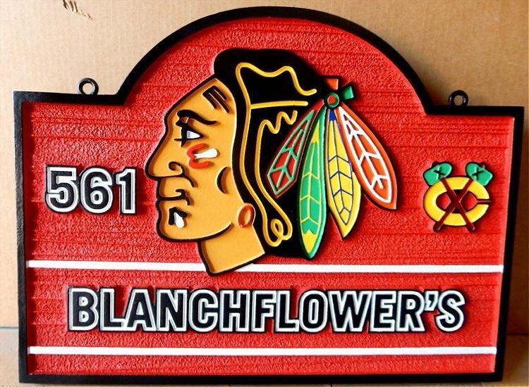 ZP-1035 - Carved 2.5-D Multi-Level HDU Plaque of an Address Sign for Blanchflowers Ranch