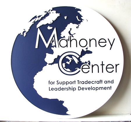 Y34490 - Carved 2.5-D HDU (Flat Relief and Engraved)  Wall Plaque of the Seal of Mahoney Center