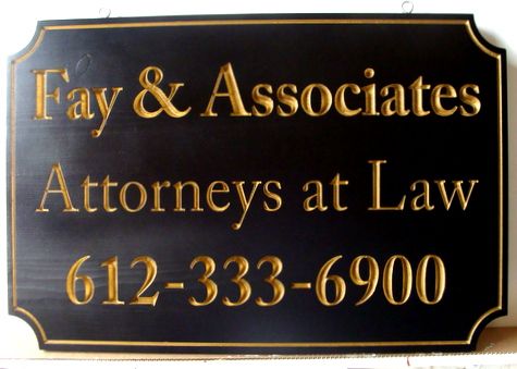 A10168 - Attorney Sign with 24K Gold Leaf Gilded Text