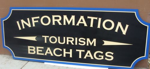 L21949 - Carved and Sandblasted HDU Beach Information Sign