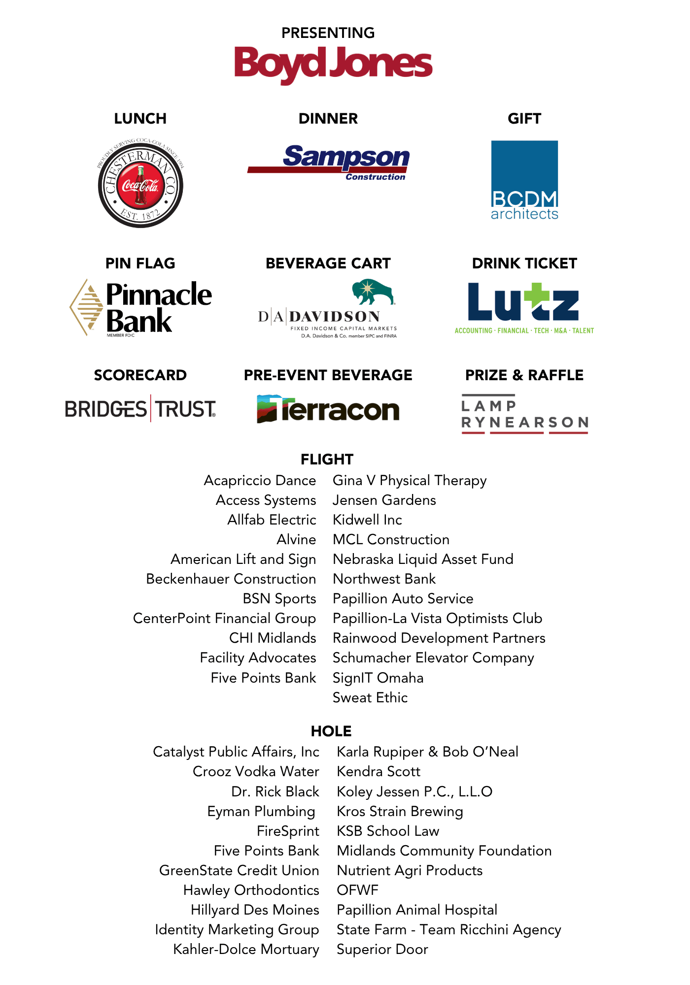 2026 Sponsor Logos & Levels