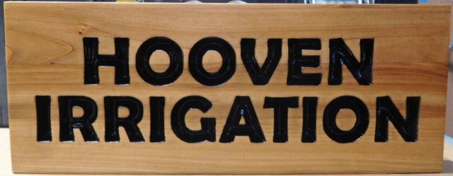 SA28056 - Engraved and Stained Wooden Plaque for "Hooven Irrigation" 