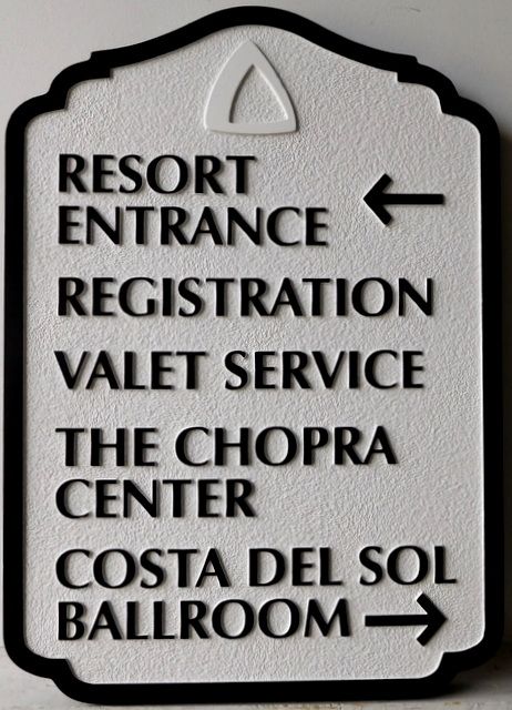 T29416A - Carved and Sandblasted  HDU Wayfinding Resort Hotel Sign