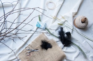 Goodwill DIY witch's broom project materials