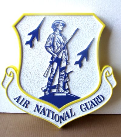 LP-1800 - Carved Shield Plaque of the Crest of the Air National Guard, Artist Painted