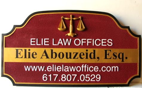 A10170- Carved and Sandblasted Law Office Sign