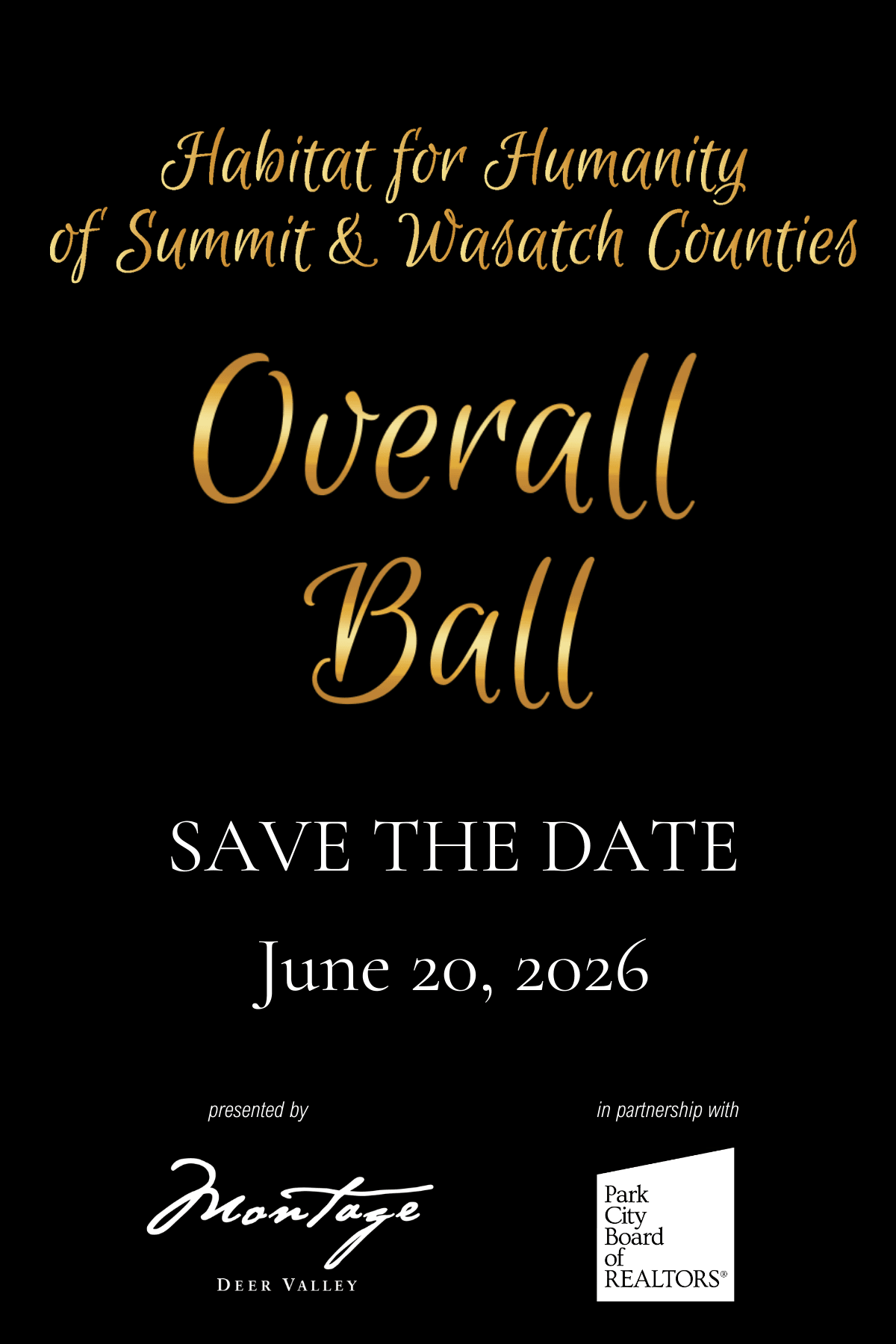 Overall Ball Save the Date June 20, 2026