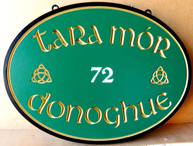 M1486 - Engraved Residential  Property Name And Address Sign with Irish Theme (Gallery 18) 