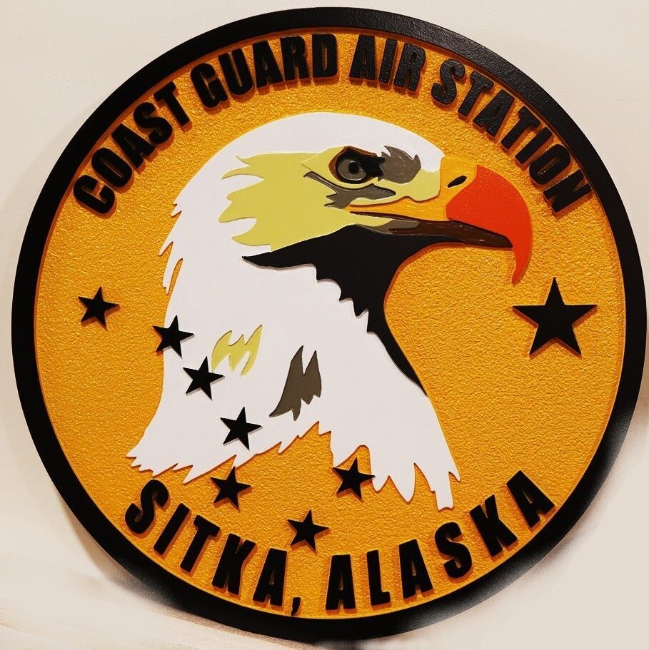 NP-2247 - Carved 2.5-D Crest of the US Coast Guard Air Station, Sitka, Alaska
