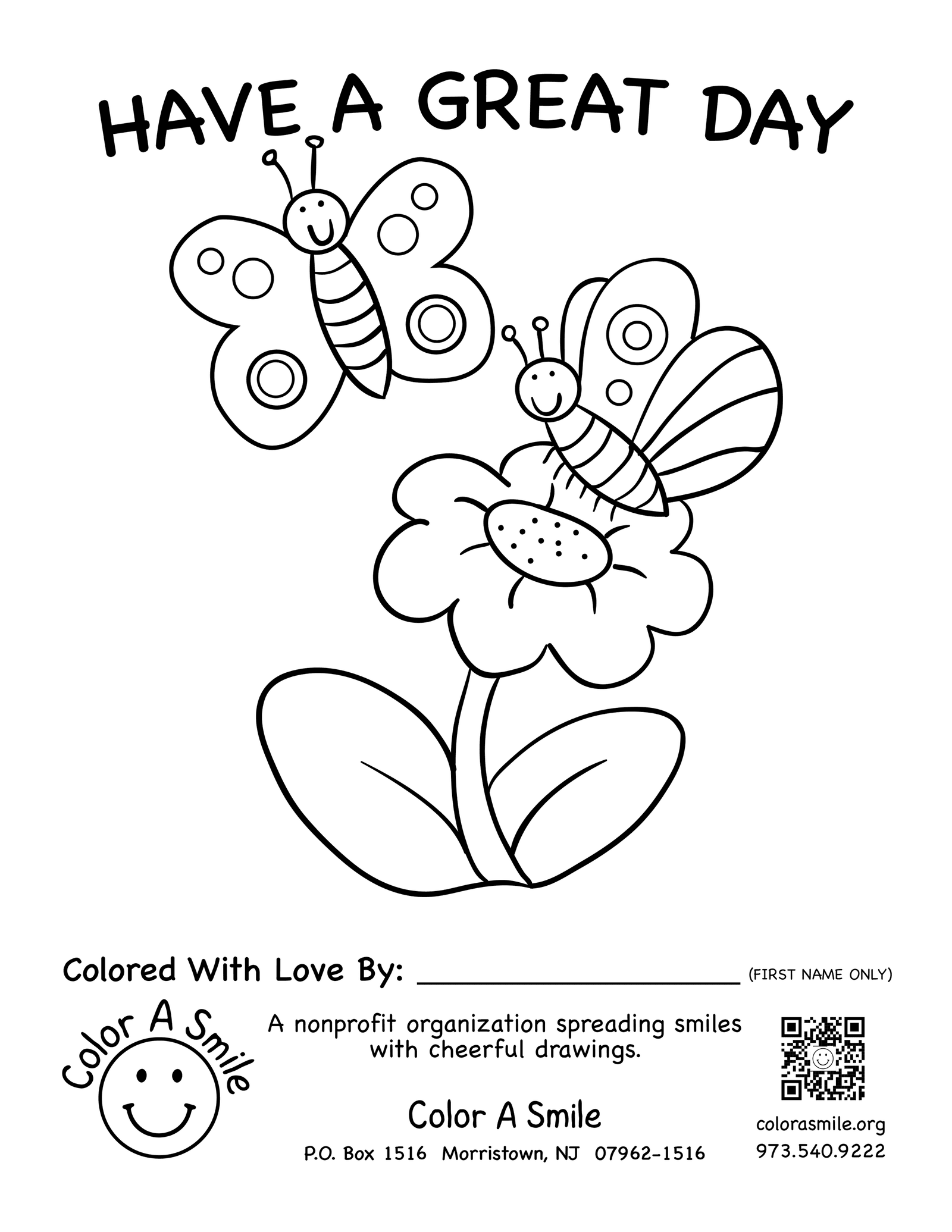 Download fun coloring pages to volunteer color a smile