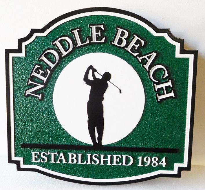 I18653 - Carved and Sandblasted HDU Residence Name Sign, "Middle Beach" 