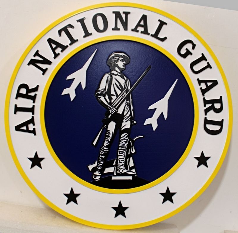 LP-1755 - Carved 2.5-D Relief HDU Plaque of the Crest of Air National Guard