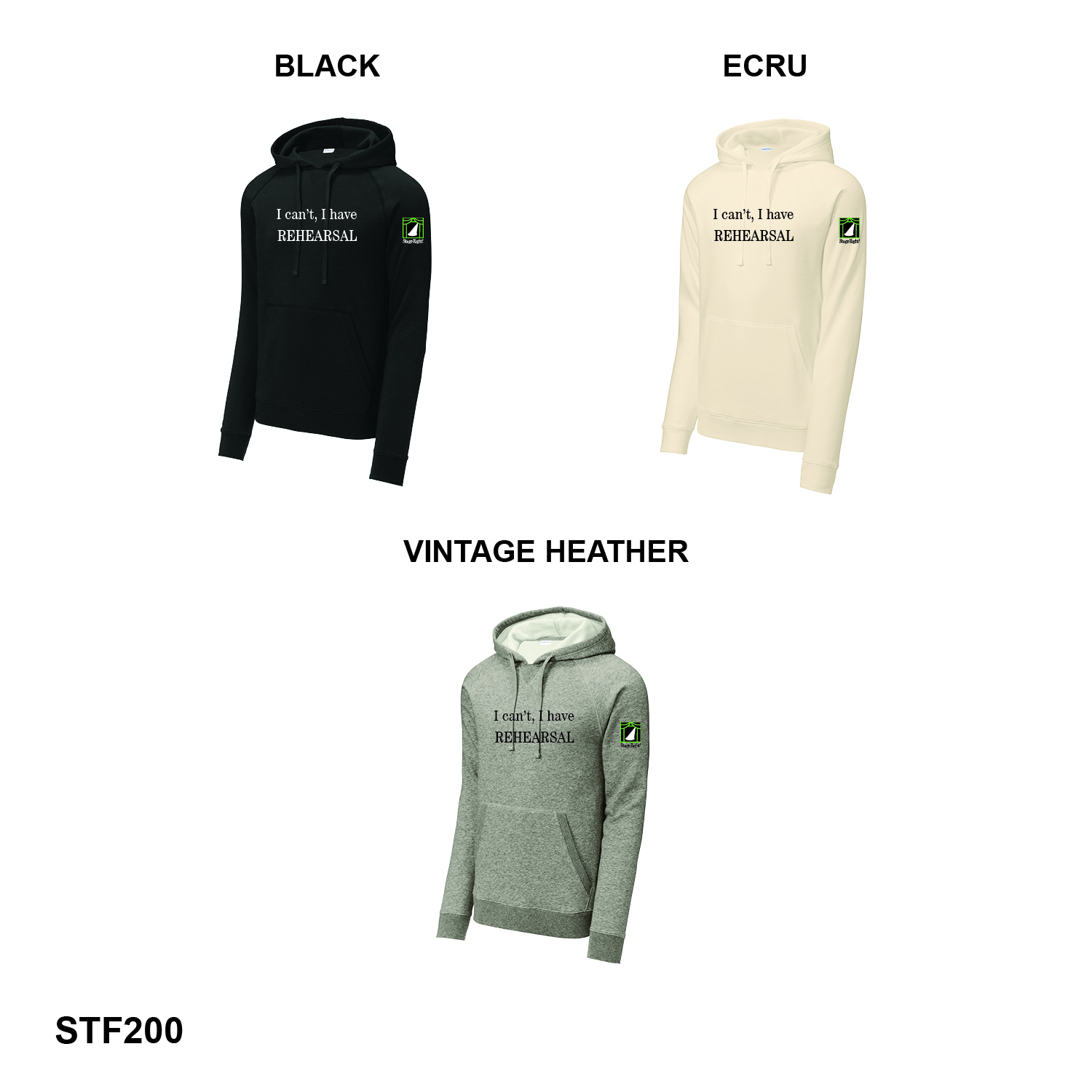 I CAN'T, I HAVE REHEARSAL LOGO - Sport-Tek® Drive Fleece Pullover Hoodie