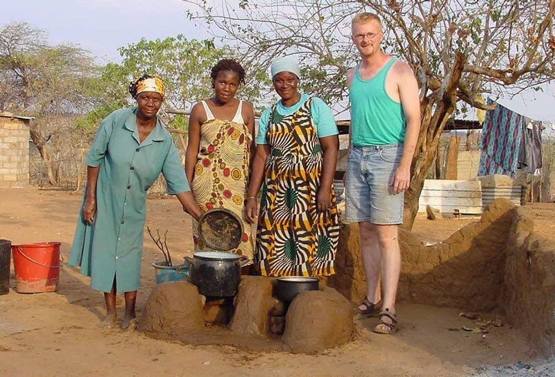 Mud stove built in Lesoma, Botswana
