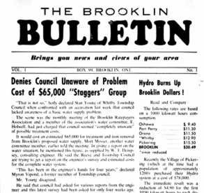 The Brooklin Bulletin, Brooklin Ontario Newspaper April 1959
