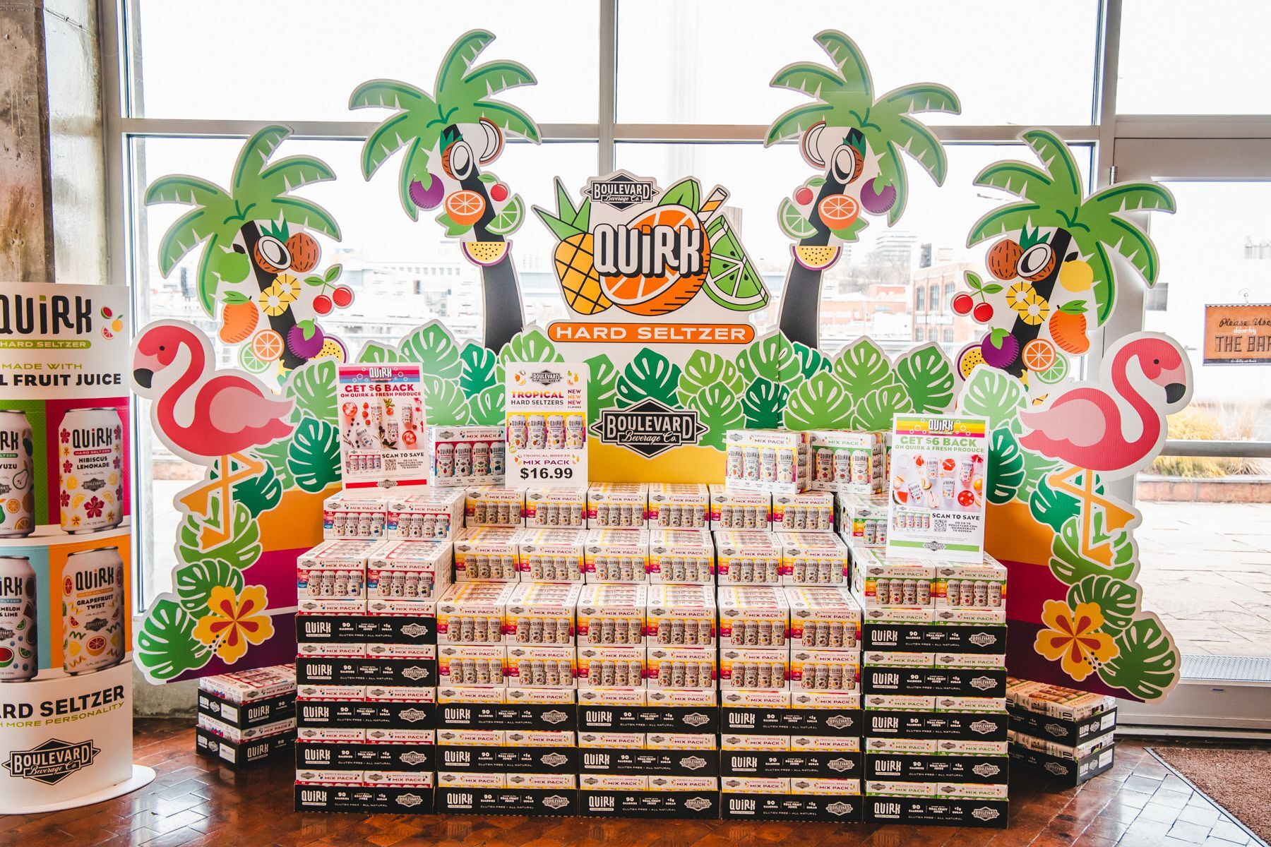 Full Color Backlit Display bar at group event with people