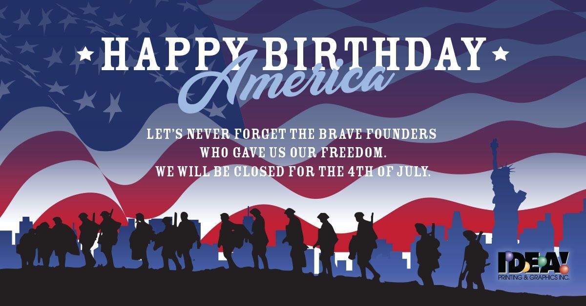 We will be closed July 4th